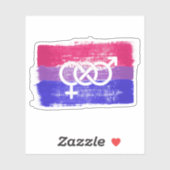 BISEXUELLE SYMBOL-PREISFLAGE AUFKLEBER (Blatt)