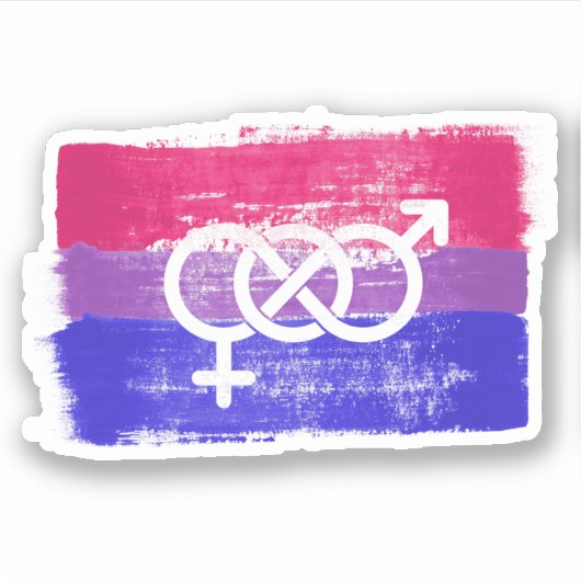 BISEXUELLE SYMBOL-PREISFLAGE AUFKLEBER (Vorderseite)