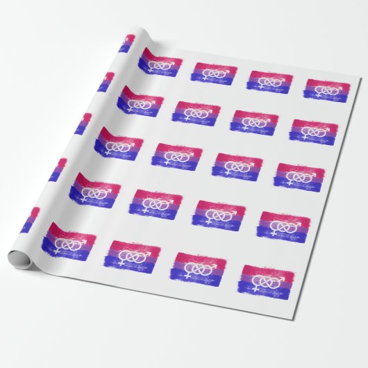 BISEXUELLE SYMBOL-PREISFLAGE GESCHENKPAPIER (Ungerollt)