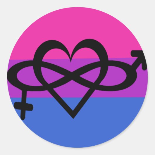Bisexuelle Symbolerkenntnis Pricker-Liebe Runder Aufkleber (Vorderseite)