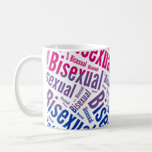 BISEXUELLE WORT-MUSTER-FLAGGE - .PNG KAFFEETASSE
