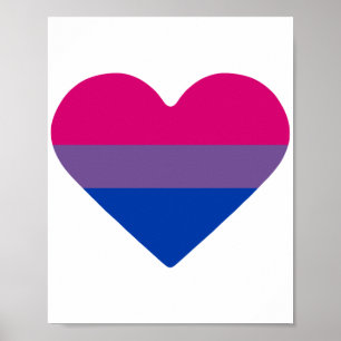 Bisexuellen-Stolz-Flagge Herz Poster