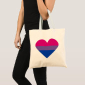 Bisexuellen-Stolz-Flagge Herz Tragetasche (Vorderseite (Produkt))