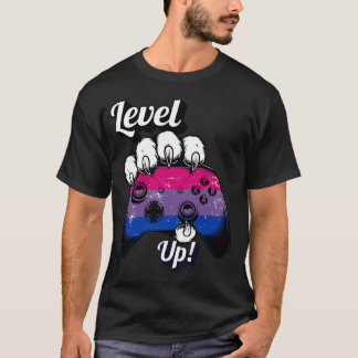 Bisexuellen Stolz Level Up Tiger Pfote Controller T-Shirt