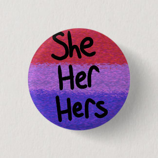 Bisexuellen-Stolzflagge Pronomen Pin sie/ihr Button