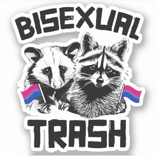 Bisexueller Abfall Raccoon und Possum Aufkleber (Vorderseite)