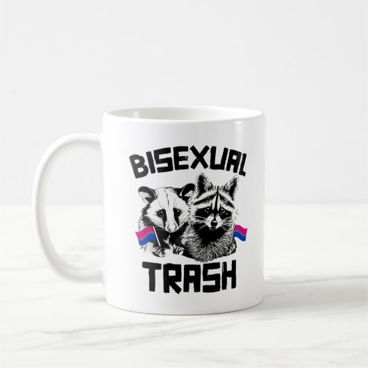 Bisexueller Abfall Raccoon und Possum Kaffeetasse (Links)