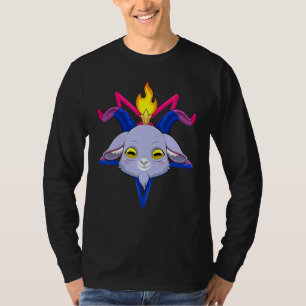 Bisexueller Baphomet Satan Ziegenkopf Lgbt Bi Stol T-Shirt