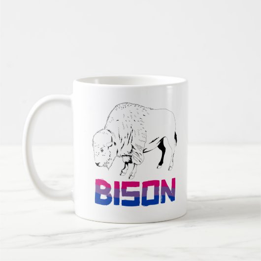 Bisexueller Bison Kaffeetasse (Links)