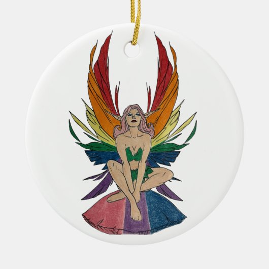 Bisexueller Faerie Keramik Ornament (Vorne)