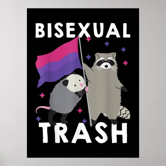 Bisexueller Gay Pride Rainbow LGBT Raccoon Poster (Vorne)