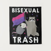 Bisexueller Gay Pride Rainbow LGBT Raccoon Wandteppich (Vorderseite)