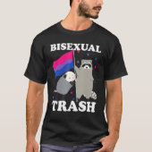 Bisexueller Gay Pride Rainbow Raccoon Poss T-Shirt (Vorderseite)