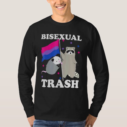 Bisexueller Gay Pride Rainbow Raccoon Poss T-Shirt (Vorderseite)