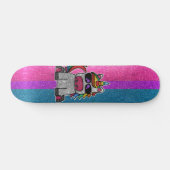 Bisexueller Glitzer Rainbow Unicorn Skateboard (Horizontal)