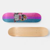 Bisexueller Glitzer Rainbow Unicorn Skateboard (Horizontal)