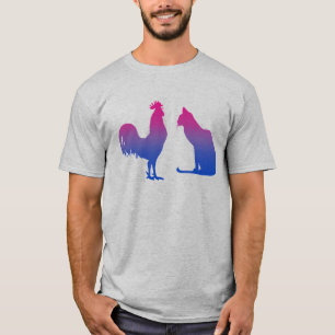 Bisexueller Hahn und Kätzchen T-Shirt
