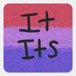 Bisexueller it/its Pronomen-Aufkleber Quadratischer Aufkleber