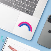 Bisexueller Regenbogen Aufkleber (Laptop mit iPhone)