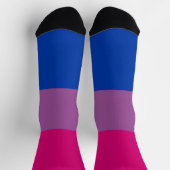 Bisexueller Regenbogen Fuchsia Lila blauer Streife Socken (Oben)