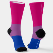 Bisexueller Regenbogen Fuchsia Lila blauer Streife Socken (Gewinkelt)