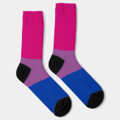 Bisexueller Regenbogen Fuchsia Lila blauer Streife Socken (Rechts)