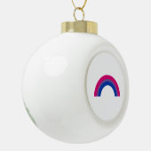 Bisexueller Regenbogen Keramik Kugel-Ornament (Links)