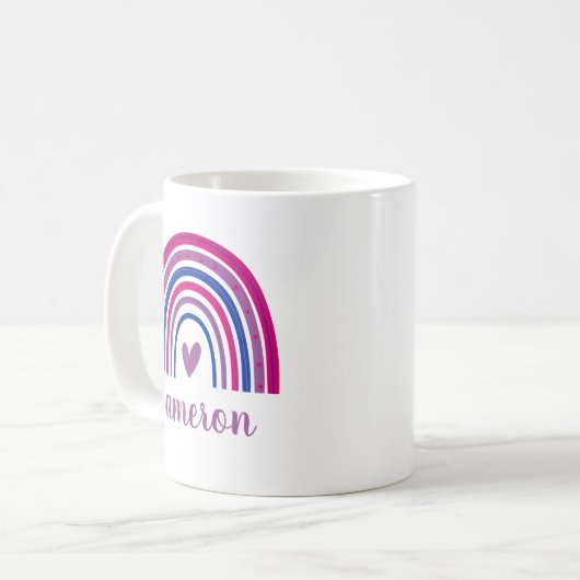 Bisexueller Regenbogen Personalisiert Kaffeetasse (Vorderseite Links)