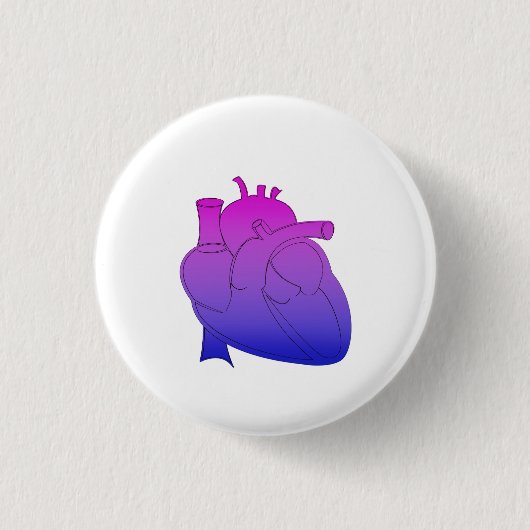 Bisexueller Stolz-anatomisches Herz Button (Vorderseite)