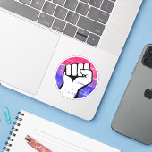 Bisexueller Stolz Aufkleber (Laptop mit iPhone)