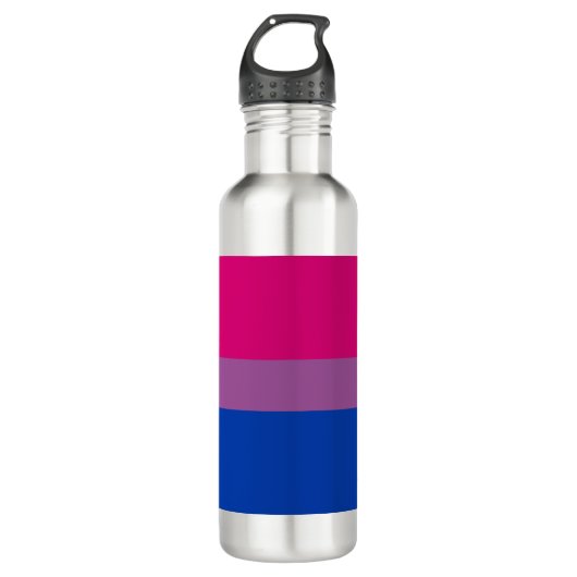 Bisexueller Stolz (Bi-Flagge) Edelstahlflasche (Vorderseite)