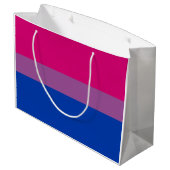 Bisexueller Stolz (Bi-Flagge) Große Geschenktüte (Rückseite Schrägansicht)