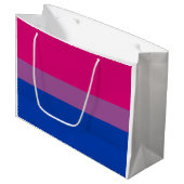 Bisexueller Stolz (Bi-Flagge) Große Geschenktüte (Vorderseite Schrägansicht)