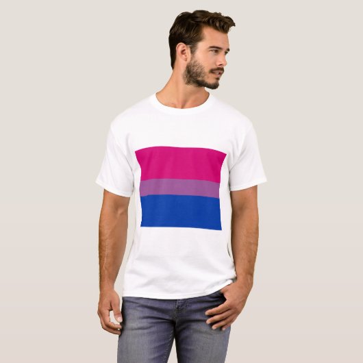 Bisexueller Stolz (Bi-Flagge) T-Shirt (Vorne ganz)
