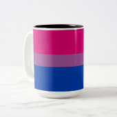 Bisexueller Stolz (Bi-Flagge) Zweifarbige Tasse (Vorderseite Links)