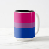 Bisexueller Stolz (Bi-Flagge) Zweifarbige Tasse (VorderseiteRechts)