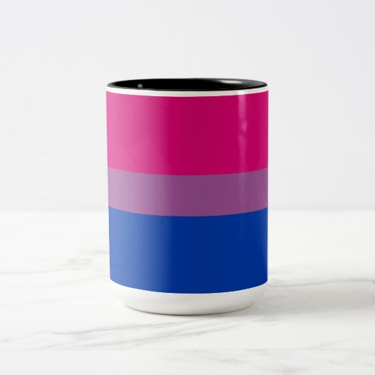Bisexueller Stolz (Bi-Flagge) Zweifarbige Tasse (Mittel)