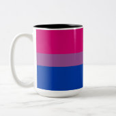 Bisexueller Stolz (Bi-Flagge) Zweifarbige Tasse (Links)