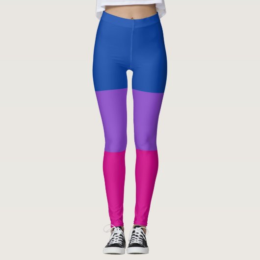 Bisexueller Stolz, fette Streifen, LGBTQ-PRIDE Leggings (Vorderseite)