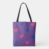 Bisexueller Stolz Herz Tote Tasche (Rückseite)