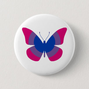 Bisexueller Stolz-Schmetterling Button