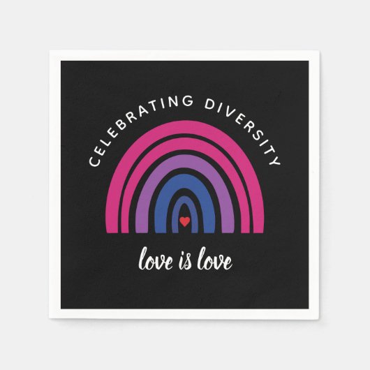 Bisexueller Stolz zum Feiern der Liebe des Diversi Serviette (Vorderseite)