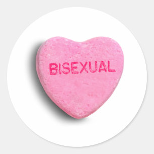 Bisexuelles Candy Heart Runder Aufkleber