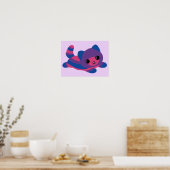 Bisexuelles Katzen-Poster Poster (Küche)