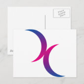 Bisexuelles Mondsymbol Postkarte (Vorne/Hinten)