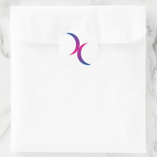 Bisexuelles Mondsymbol Runder Aufkleber (Tasche)