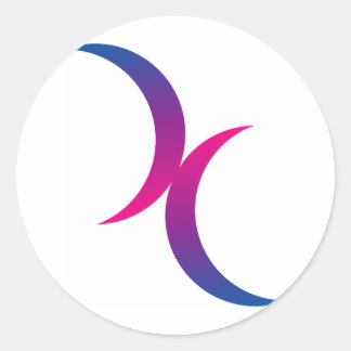 Bisexuelles Mondsymbol Runder Aufkleber