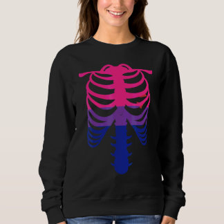 Bisexuelles-Stolz-Flagge   Skelett Brustkorb Bisex Sweatshirt