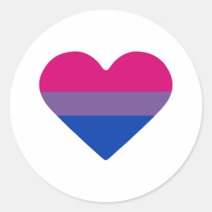 Bisexuelles Stolzflagge Herz Runder Aufkleber