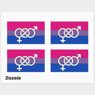 Bisexuelles Stolzsymbol Flagge Rechteckiger Aufkleber
